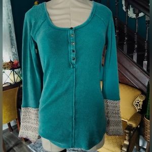 Free People thermal Henley top. M